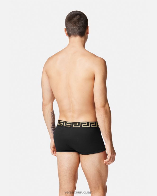 Versace pack de 3 calzoncillos con borde con greca hombres blanco y negro y gris ropa interior y ropa de playa H88R0H1751