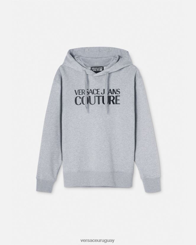 Versace sudadera con capucha y logo hombres gris ropa H88R0H2378