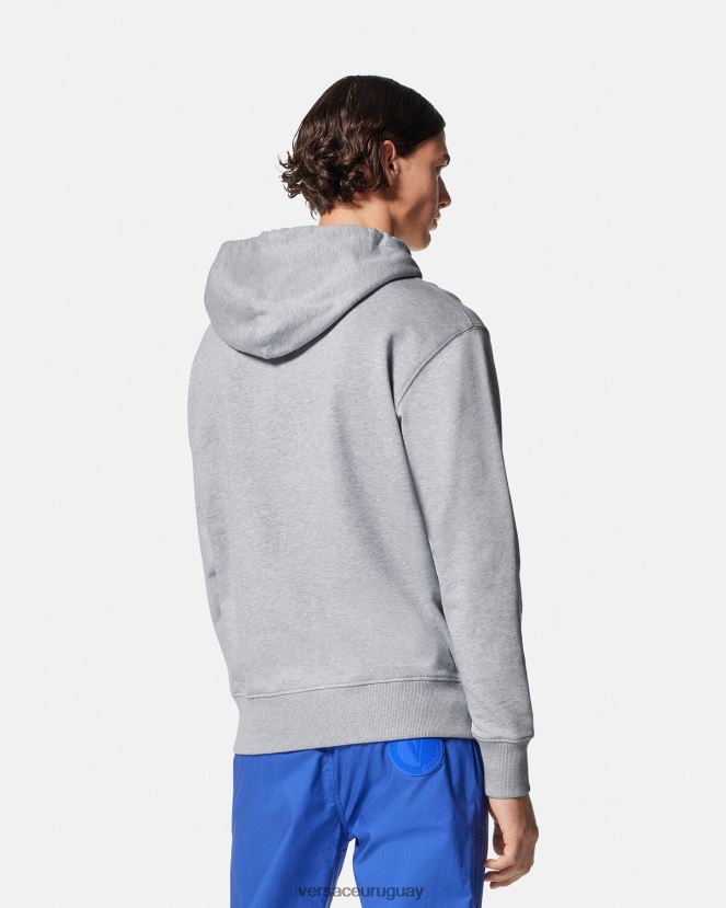Versace sudadera con capucha y logo hombres gris ropa H88R0H2378