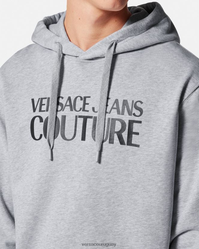 Versace sudadera con capucha y logo hombres gris ropa H88R0H2378