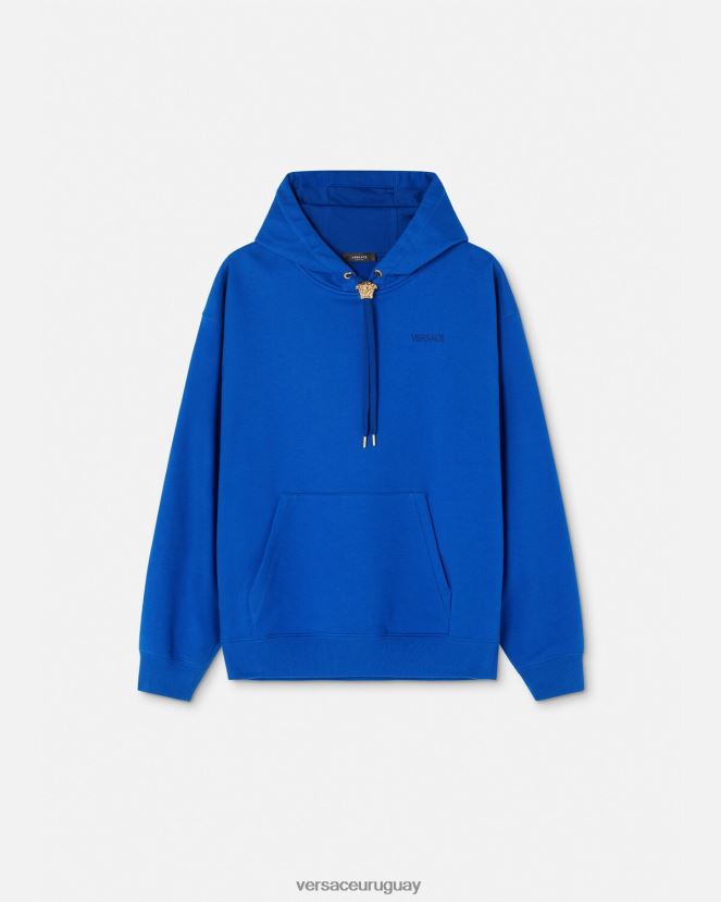 Versace sudadera con capucha de medusa hombres azul ropa H88R0H1419