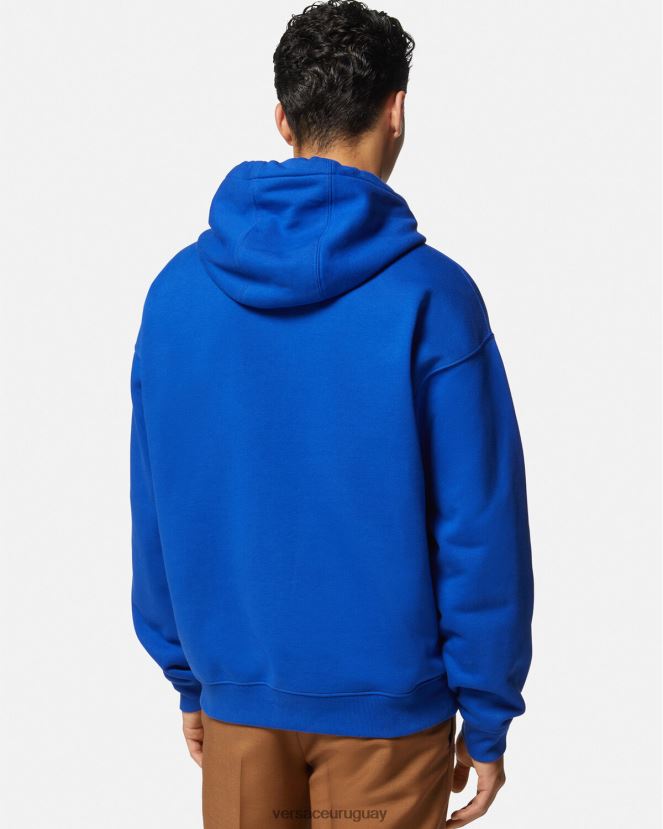 Versace sudadera con capucha de medusa hombres azul ropa H88R0H1419