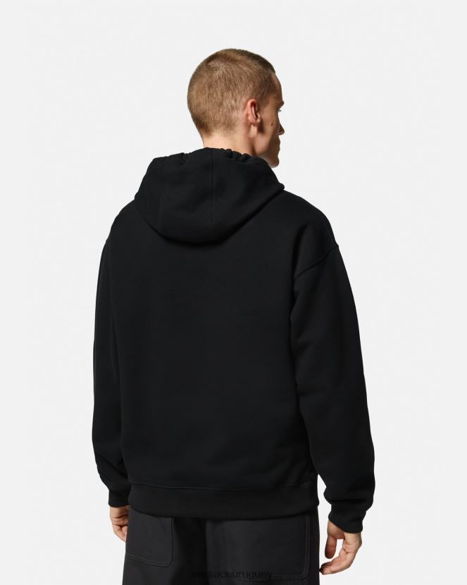 Versace sudadera con capucha de medusa hombres negro ropa H88R0H1414