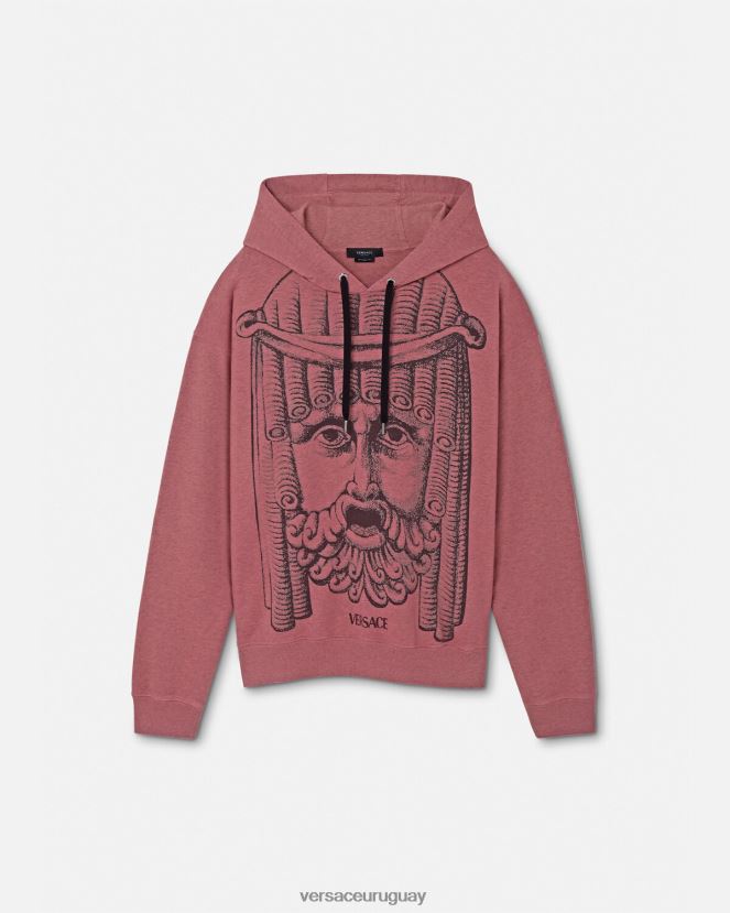 Versace sudadera con capucha la maschera hombres rosa ropa H88R0H1416