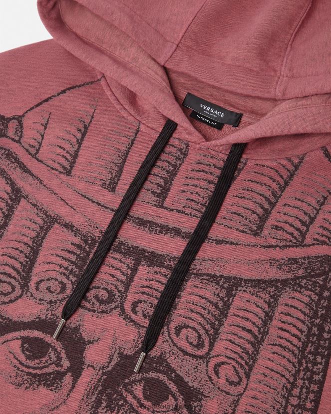 Versace sudadera con capucha la maschera hombres rosa ropa H88R0H1416