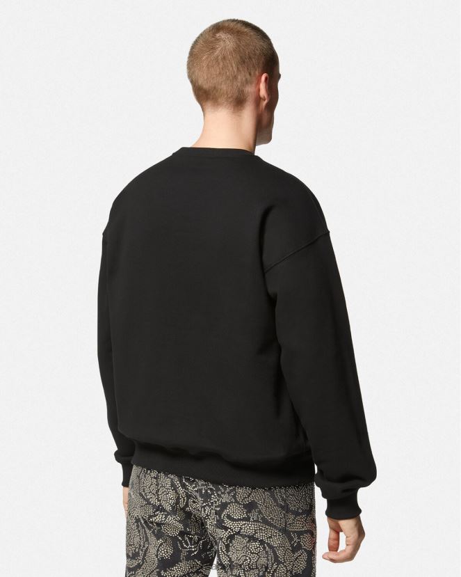 Versace sudadera con estampado de medusa hombres negro ropa H88R0H1428