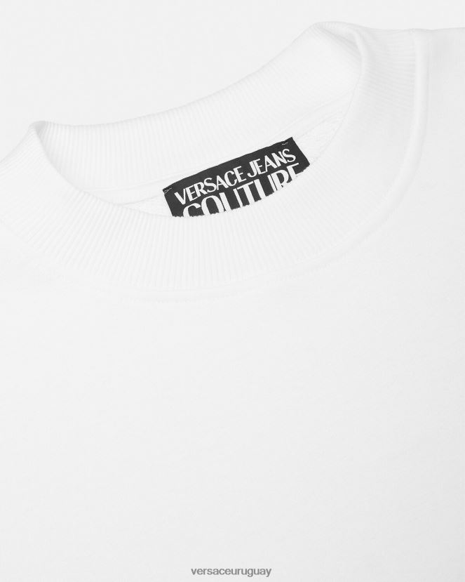 Versace sudadera con logo de alta costura hombres oro y blanco ropa H88R0H2408