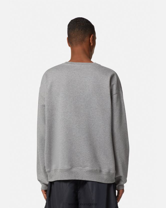 Versace sudadera con logo de la maschera hombres gris ropa H88R0H1415