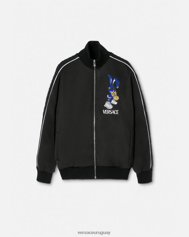 Versace sudadera de conejo del festival de primavera hombres negro ropa H88R0H1418