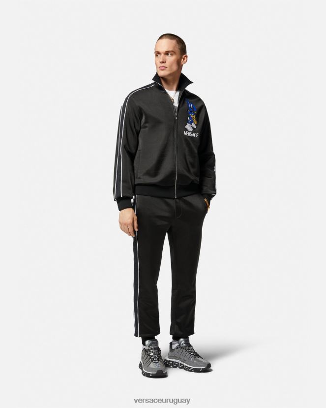 Versace sudadera de conejo del festival de primavera hombres negro ropa H88R0H1418
