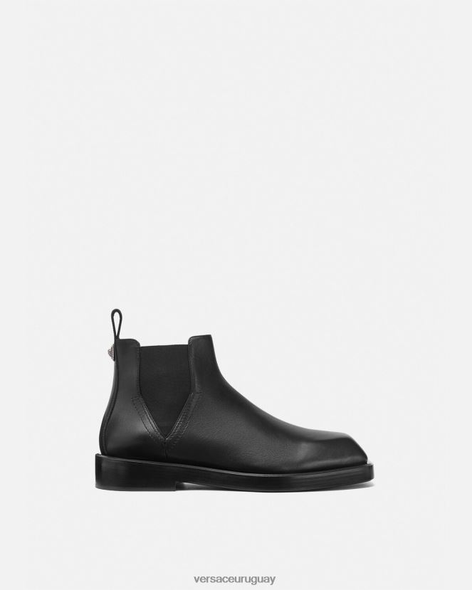 Versace botas chelsea cuadradas hombres negro zapato H88R0H1580