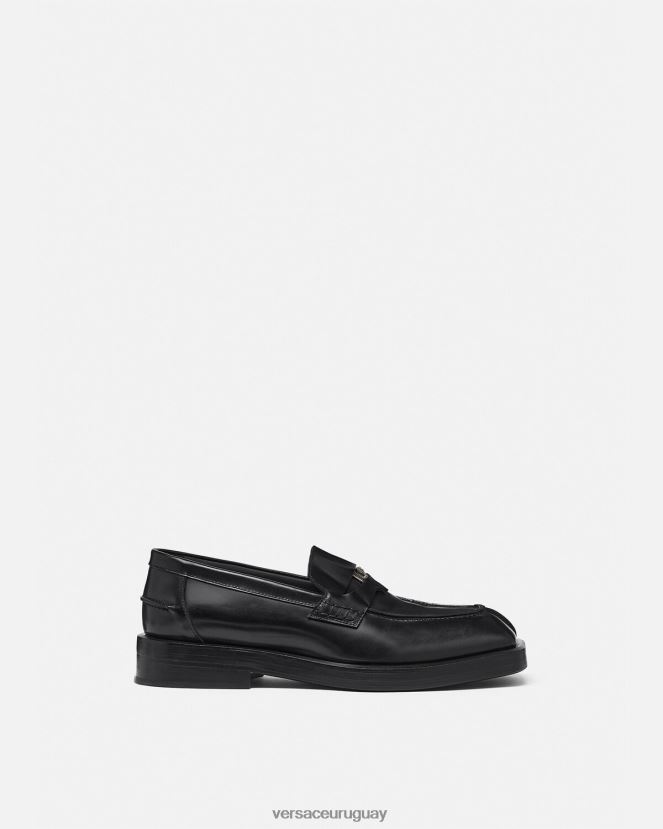 Versace mocasines cuadrados hombres negro zapato H88R0H1577