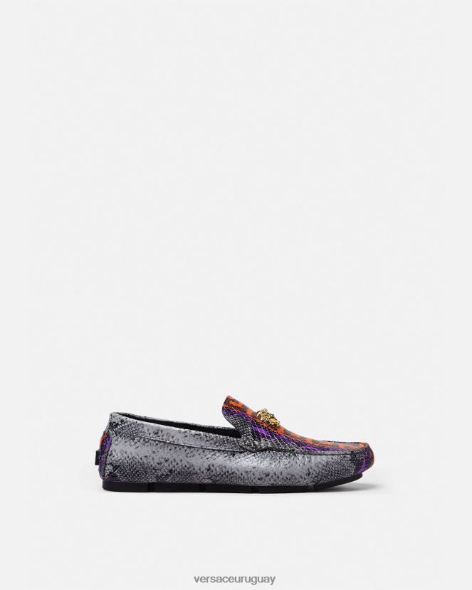 Versace mocasines la medusa con estampado de Greca en pitón hombres multicolor zapato H88R0H1574