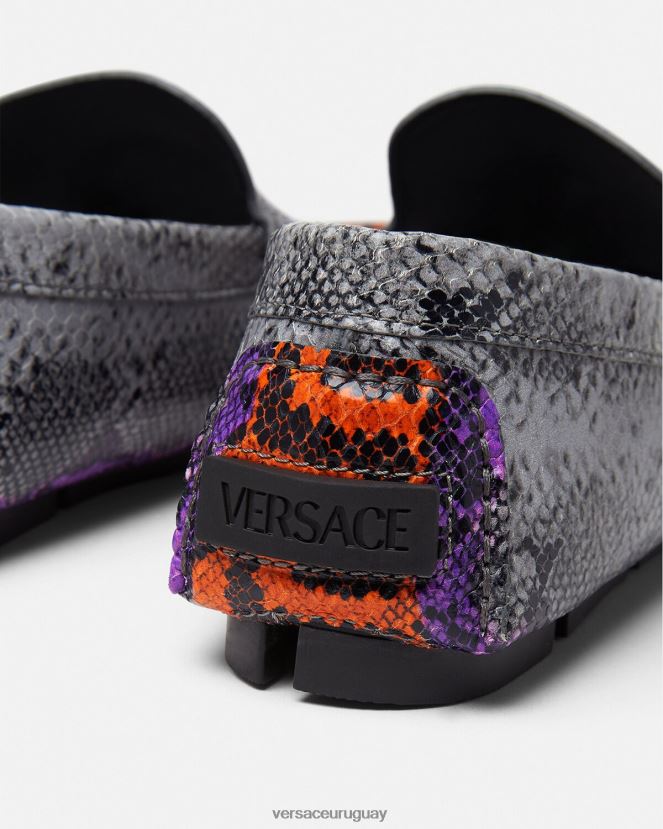 Versace mocasines la medusa con estampado de Greca en pitón hombres multicolor zapato H88R0H1574