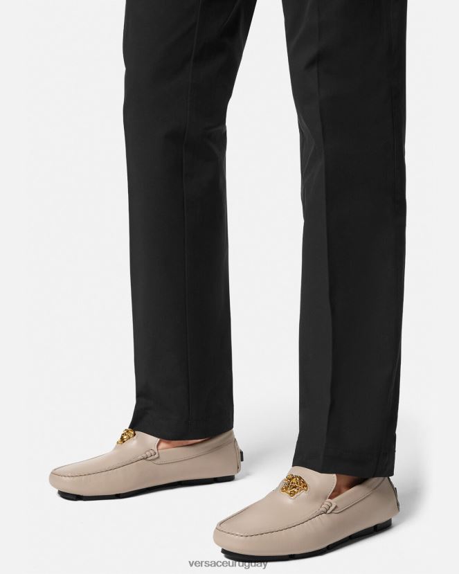 Versace zapatos de piloto la medusa hombres beige zapato H88R0H1601