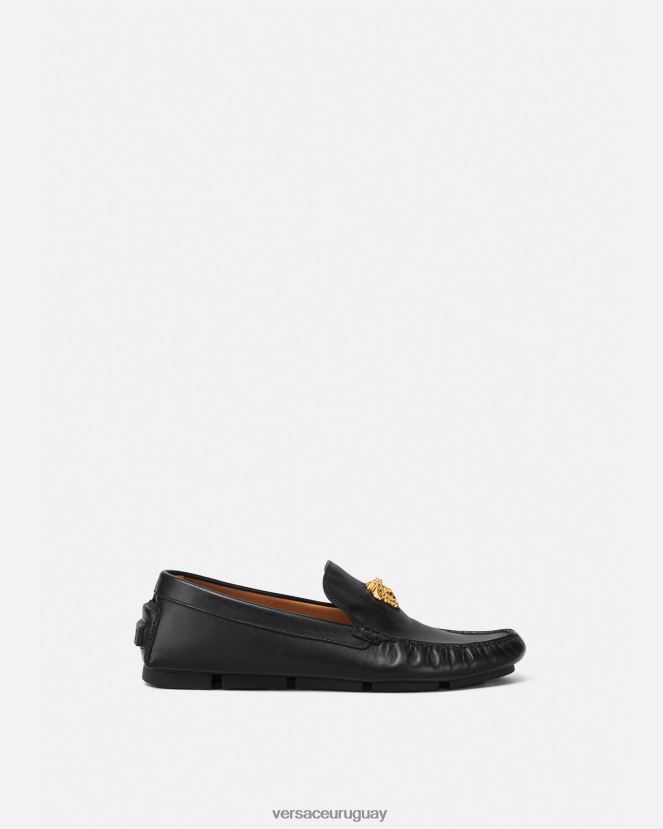 Versace zapatos de piloto la medusa hombres negro zapato H88R0H1602