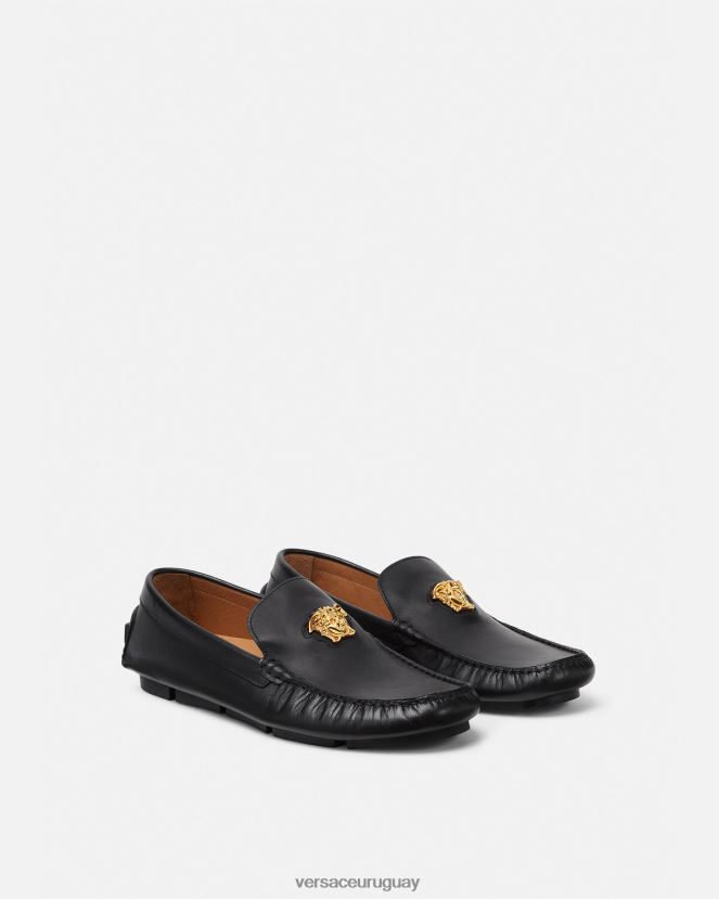 Versace zapatos de piloto la medusa hombres negro zapato H88R0H1602