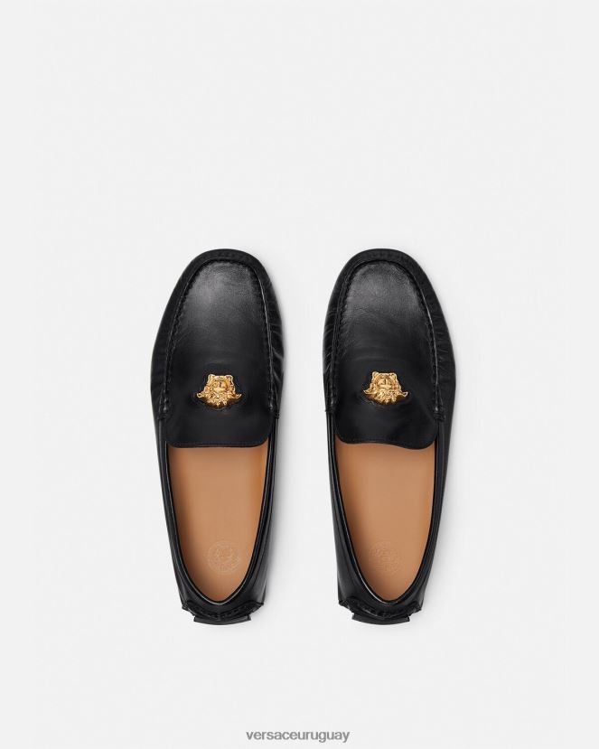 Versace zapatos de piloto la medusa hombres negro zapato H88R0H1602