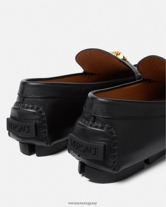 Versace zapatos de piloto la medusa hombres negro zapato H88R0H1602