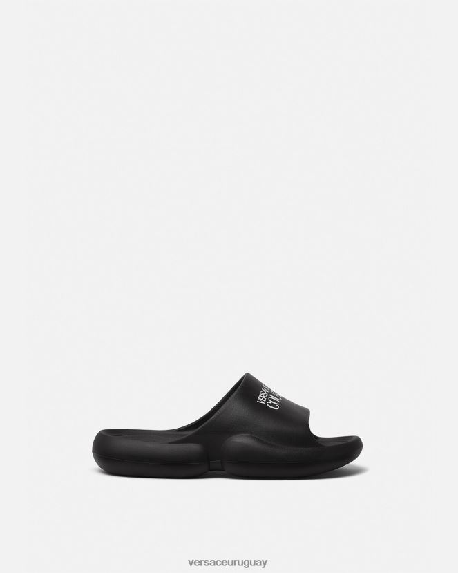 Versace chanclas con logo y tago hombres negro zapato H88R0H2451