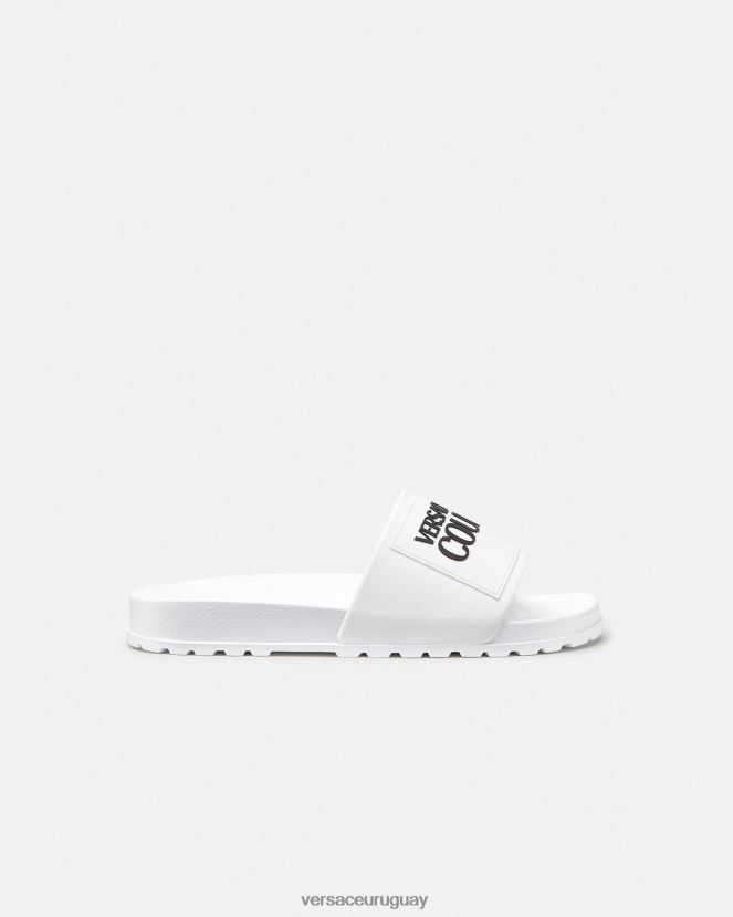 Versace chanclas de goma con logo hombres blanco zapato H88R0H2467