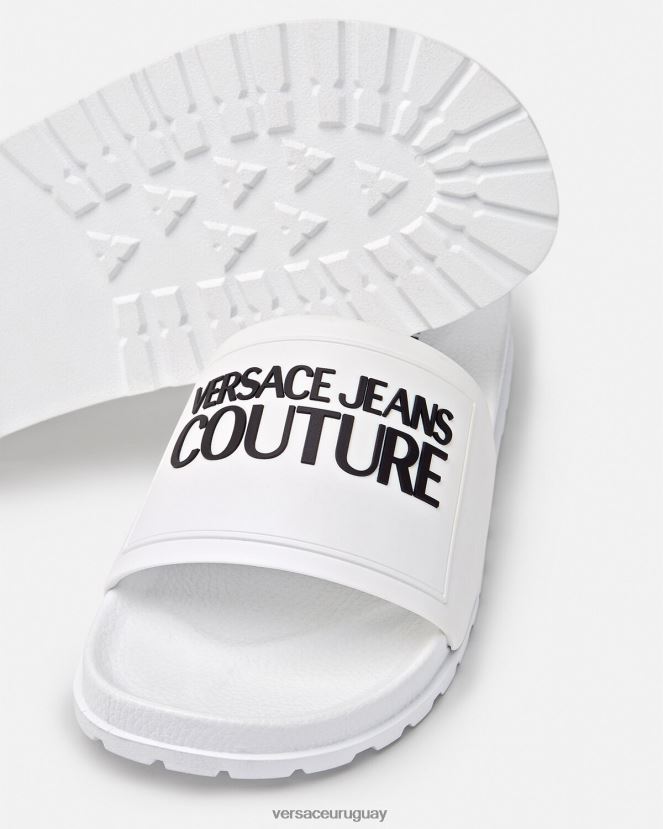 Versace chanclas de goma con logo hombres blanco zapato H88R0H2467