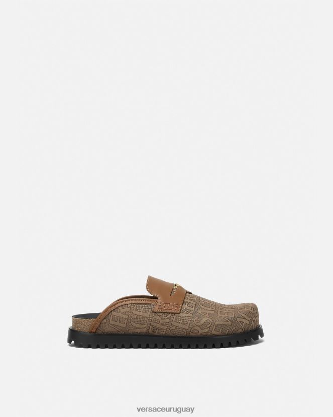 Versace mules con medusa en toda la prenda hombres marrón zapato H88R0H1565
