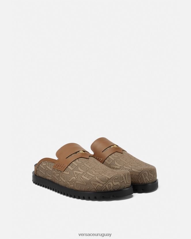 Versace mules con medusa en toda la prenda hombres marrón zapato H88R0H1565