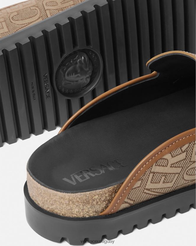 Versace mules con medusa en toda la prenda hombres marrón zapato H88R0H1565
