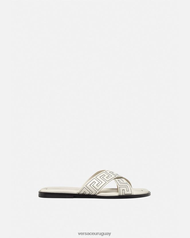 Versace sandalias grecas hombres blanco zapato H88R0H1588