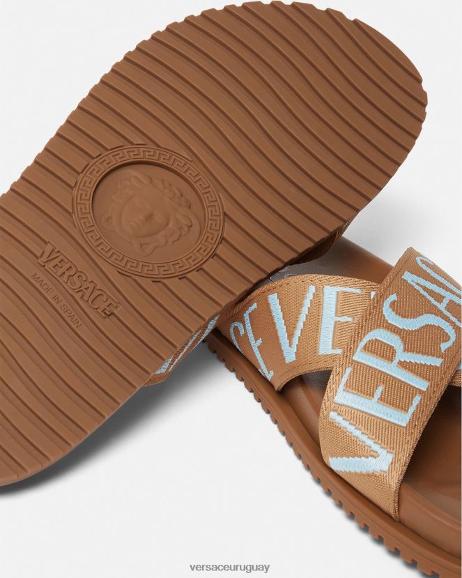Versace sandalias por toda la prenda hombres imprimir zapato H88R0H1585