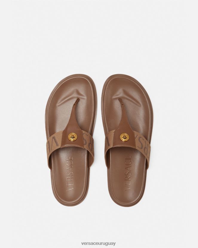 Versace sandalias por toda la prenda hombres marrón zapato H88R0H1583