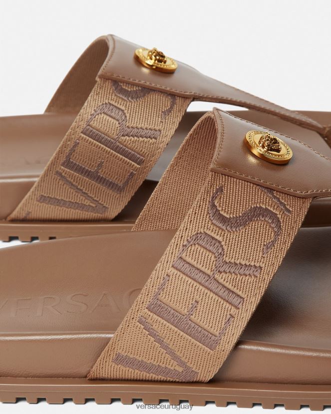 Versace sandalias por toda la prenda hombres marrón zapato H88R0H1583