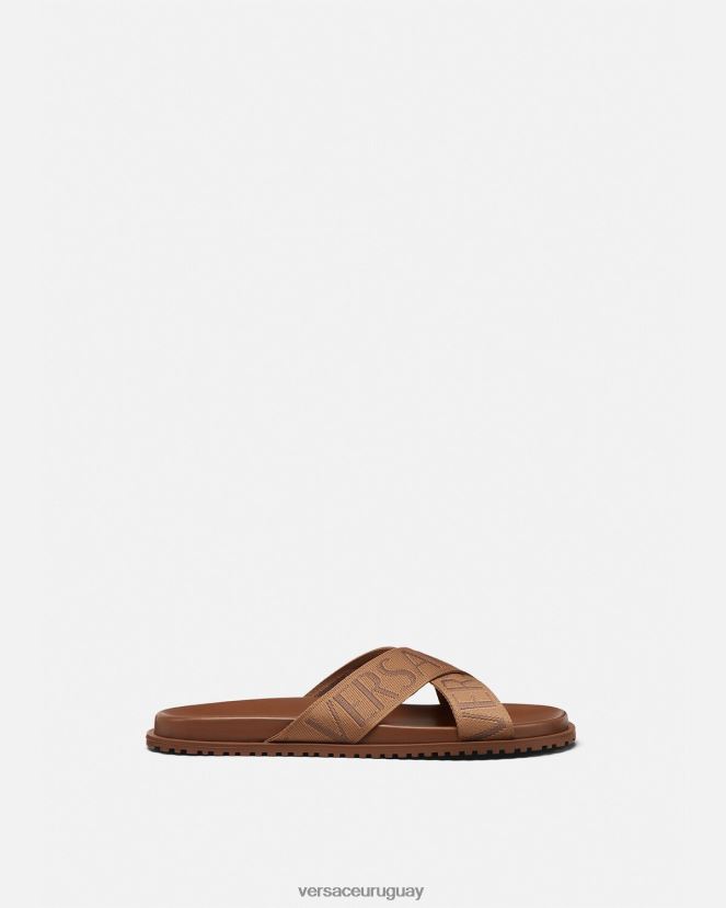 Versace sandalias por toda la prenda hombres marrón zapato H88R0H1584