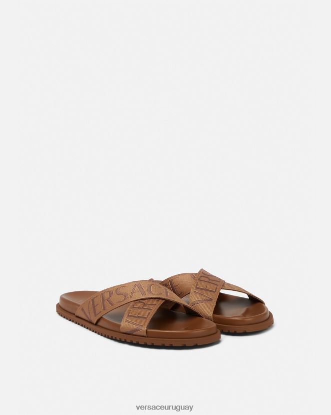 Versace sandalias por toda la prenda hombres marrón zapato H88R0H1584