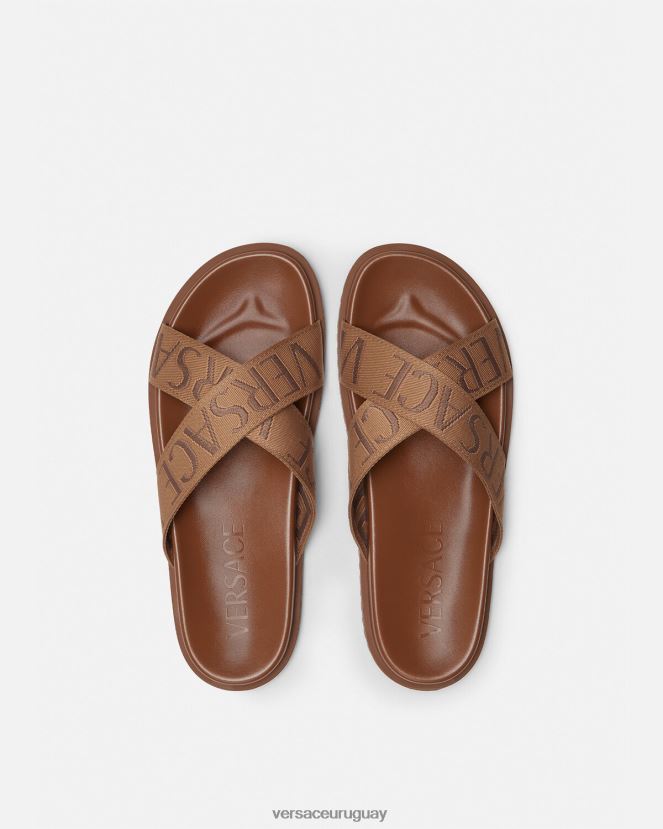 Versace sandalias por toda la prenda hombres marrón zapato H88R0H1584