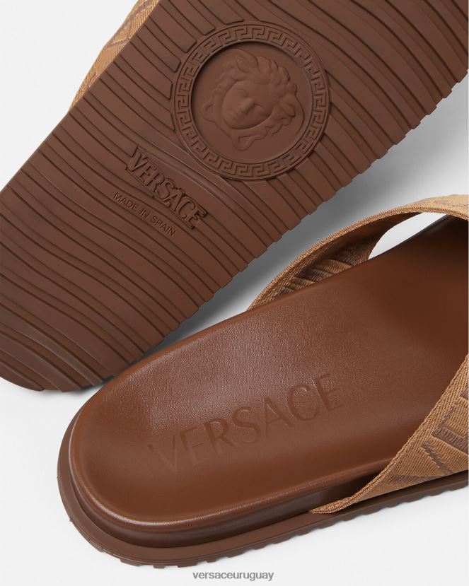 Versace sandalias por toda la prenda hombres marrón zapato H88R0H1584