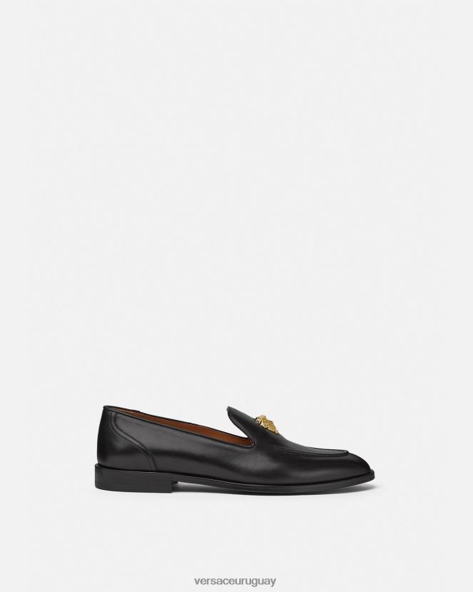 Versace zapatillas de medusa hombres negro zapato H88R0H1569