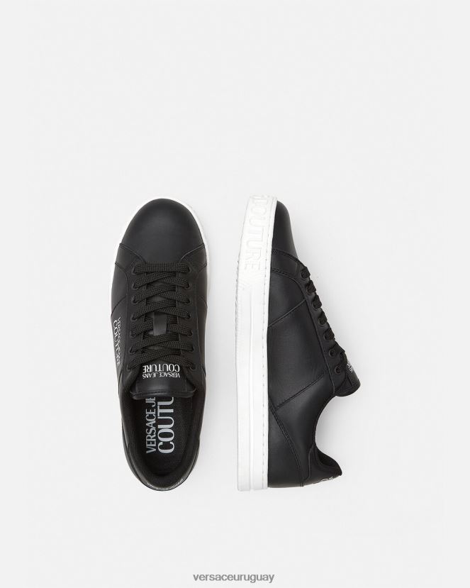 Versace tenis Court 88 con logo hombres negro zapato H88R0H2470