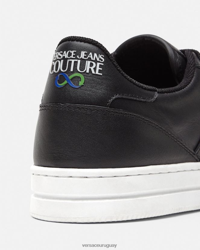 Versace tenis Court 88 con logo hombres negro zapato H88R0H2470