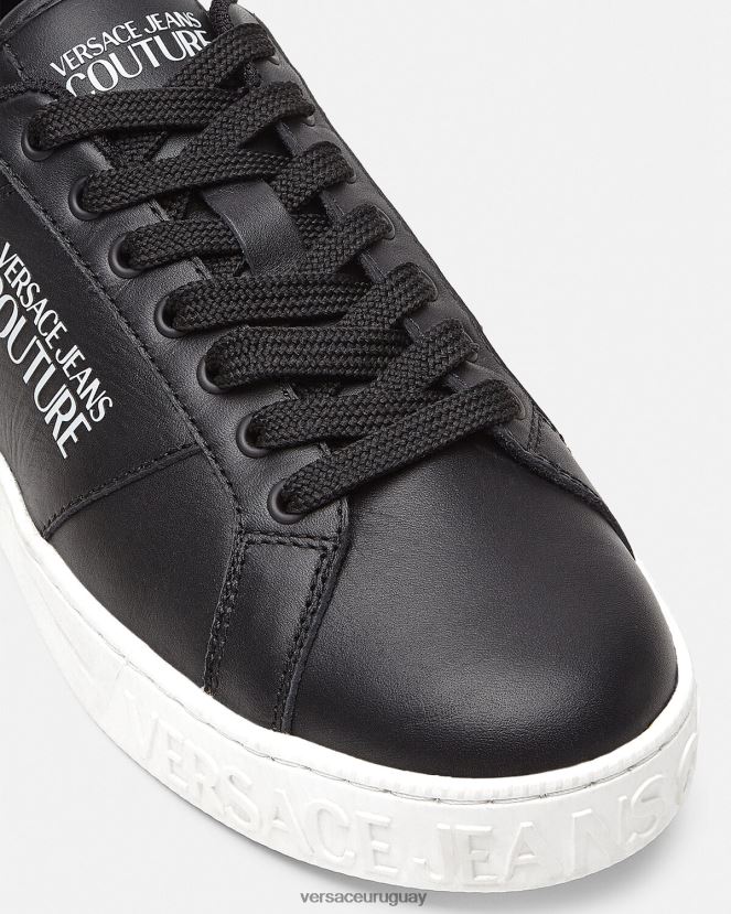 Versace tenis Court 88 con logo hombres negro zapato H88R0H2470