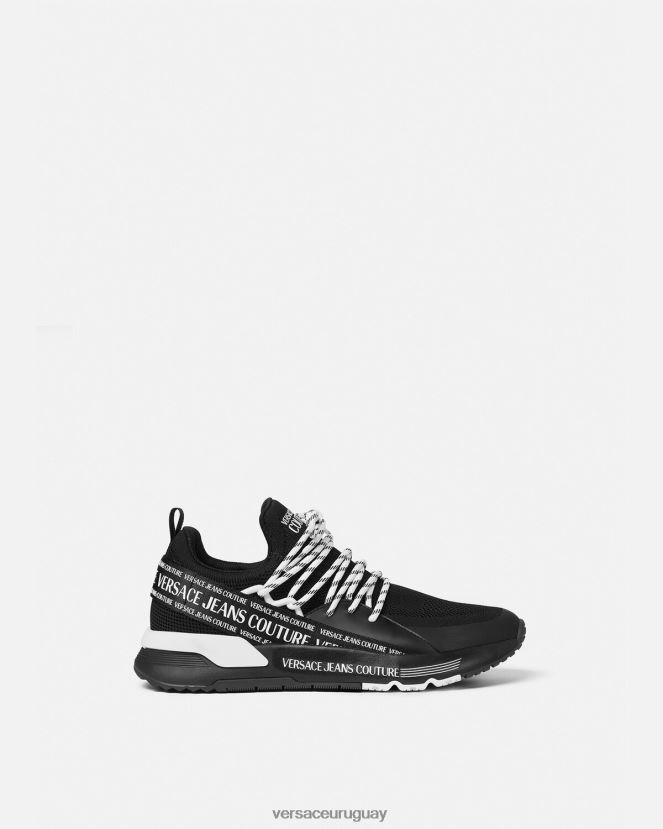 Versace tenis dinámicos con logo hombres negro zapato H88R0H2447