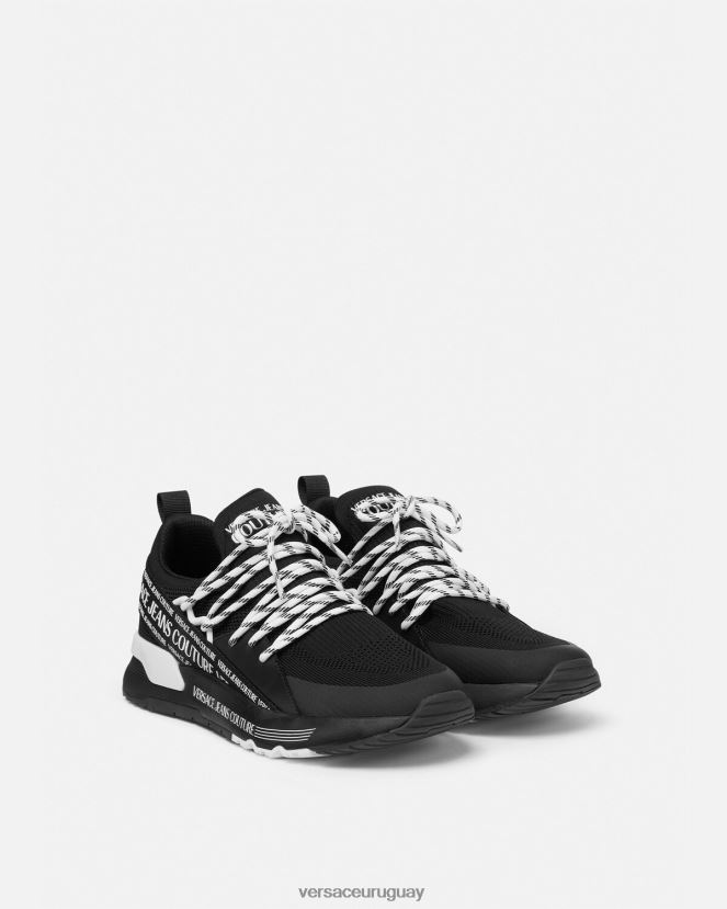 Versace tenis dinámicos con logo hombres negro zapato H88R0H2447