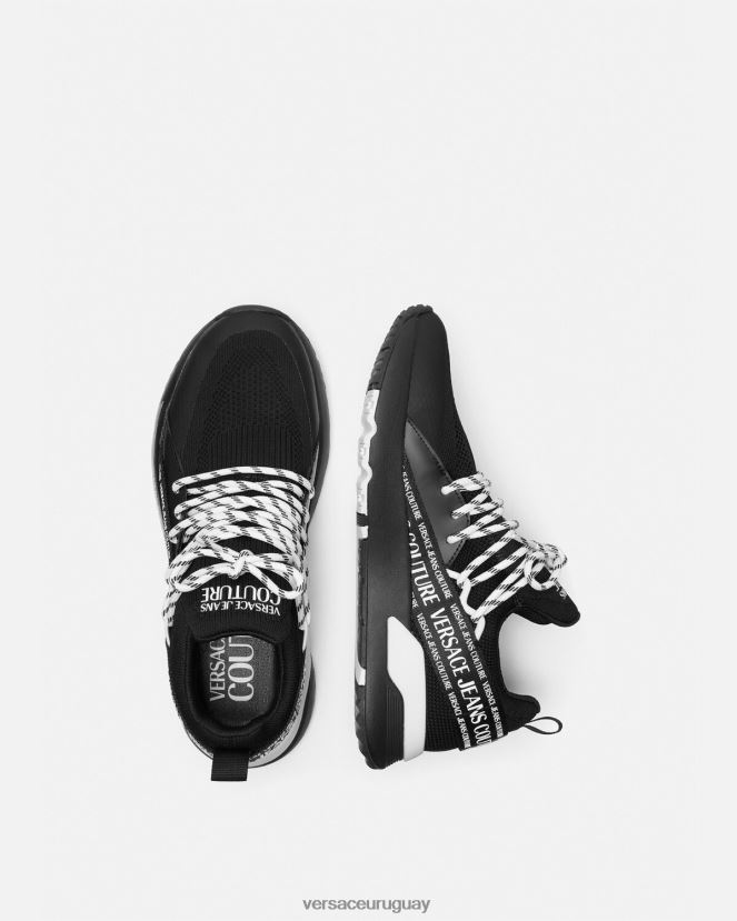 Versace tenis dinámicos con logo hombres negro zapato H88R0H2447