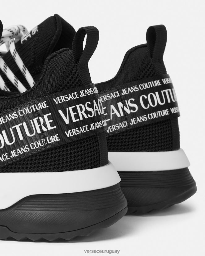 Versace tenis dinámicos con logo hombres negro zapato H88R0H2447