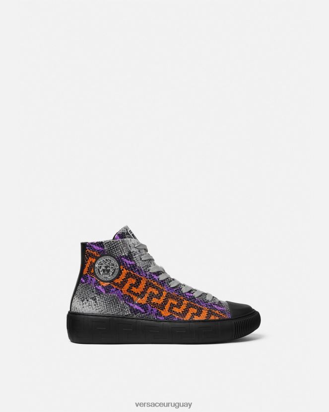 Versace zapatillas con estampado Greca de pitón hombres un color zapato H88R0H1554