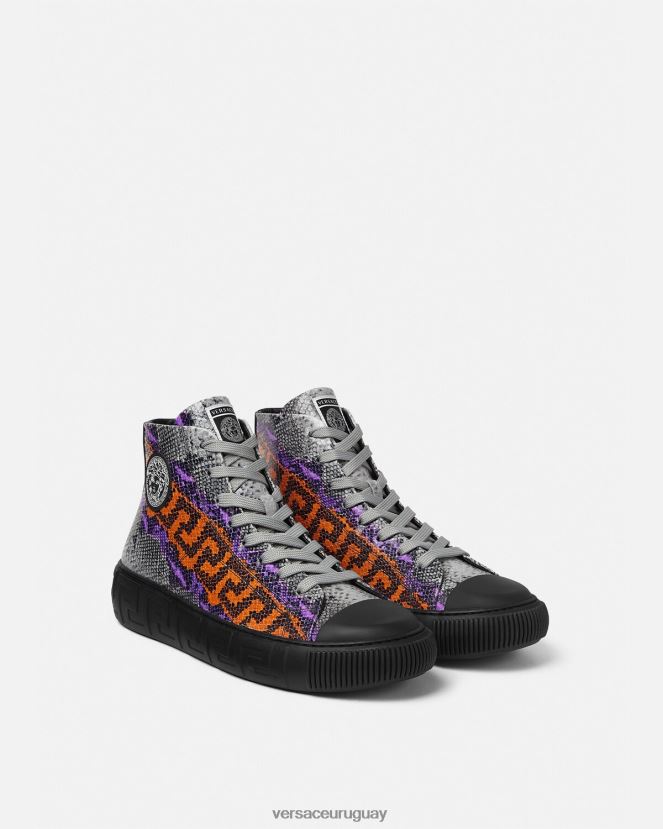 Versace zapatillas con estampado Greca de pitón hombres un color zapato H88R0H1554