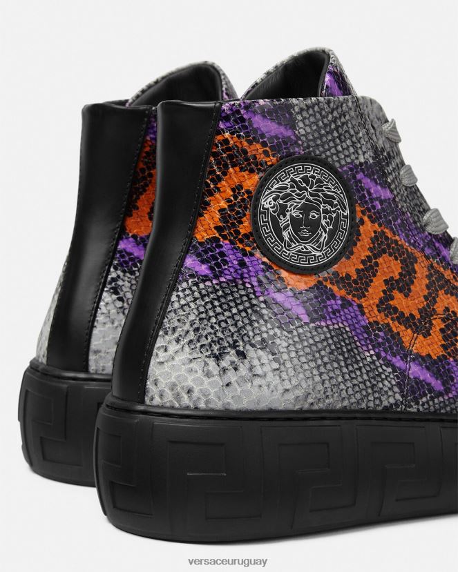 Versace zapatillas con estampado Greca de pitón hombres un color zapato H88R0H1554