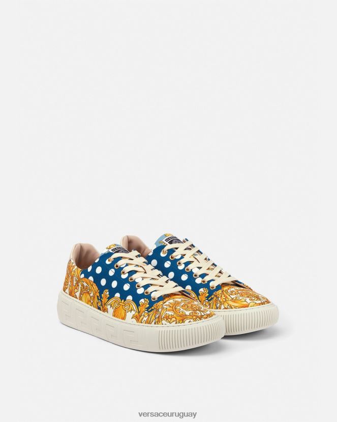 Versace zapatillas con greca barroca y concha hombres imprimir zapato H88R0H1516