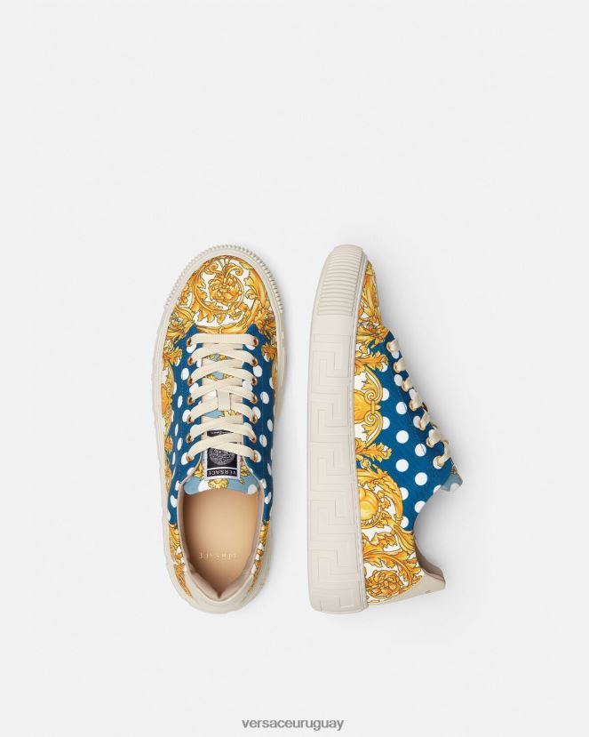 Versace zapatillas con greca barroca y concha hombres imprimir zapato H88R0H1516